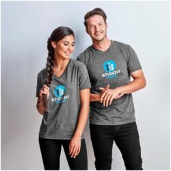 BAS-9003-DG2-MOGR-020_1024X1024 Ladies Michigan Melange V-Neck T-Shirt