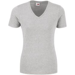 BAS-9003-GY_1024X1024 Ladies Michigan Melange V-Neck T-Shirt