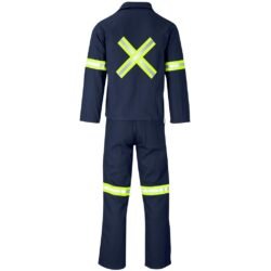 ALT-11033-N-GHBK_1024X1024 Technician 100% Cotton Conti Suit - Reflective Arms, Legs & Back - Yellow Tape