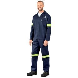 ALT-11033-N_MOFR1799-LOGO_1024X1024 Technician 100% Cotton Conti Suit - Reflective Arms, Legs & Back - Yellow Tape