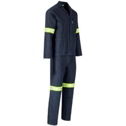 ALT-11043-DB-GHSI_1024X1024 Vintage 100% Cotton Denim Conti Suit - Reflective Arms, Legs & Back - Yellow Tape