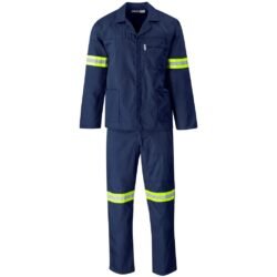 ALT-1105-N_1024X1024 Trade Polycotton Conti Suit - Reflective Arms & Legs - Yellow Taped