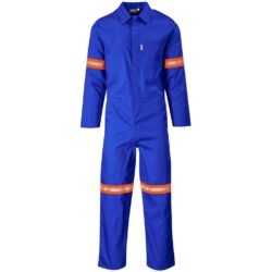 Safety Polycotton Boiler Suit - Reflective Arms Legs & Back - Orange Tape