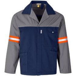 Site Premium Two-Tone Polycotton Jacket - Reflective Arms & Back - Orange Tape