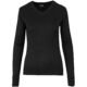 Ladies Long Sleeve Peru V-Neck Jersey - Black