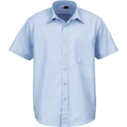 BAS-2102-BU_1024X1024 Mens Short Sleeve Washington Shirt - Blue
