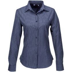 BAS-3425-N_1024X1024 Ladies Long Sleeve Huntington Shirt - Navy