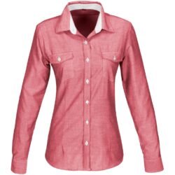 BAS-7769-R_1024X1024 Ladies Long Sleeve Windsor Shirt - Red