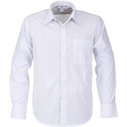 BIZ-3624-WN_1024X1024 Mens Long Sleeve Manhattan Striped Shirt - White Navy