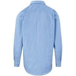 Mens Long Sleeve Micro Check Shirt - Light Blue