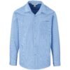 Mens Long Sleeve Micro Check Shirt - Light Blue