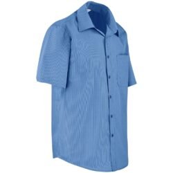 BIZ-3631-BU-GHSI_1024X1024 Mens Short Sleeve Micro Check Shirt