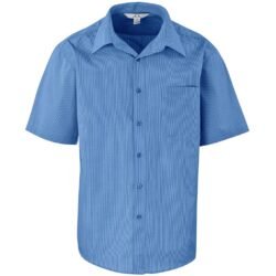BIZ-3631-BU_1024X1024 Mens Short Sleeve Micro Check Shirt