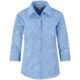 Ladies 3/4 Sleeve Micro Check Shirt - Light Blue