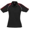 Ladies Triton Golf Shirt - Black Red