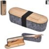 Okiyo Byoga Recycled PET Felt & Bamboo Stationery Case