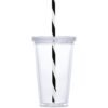 Malibu Double-Wall Plastic Tumbler & Straw - 470ml