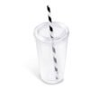 Malibu Double-Wall Plastic Tumbler & Straw - 470ml