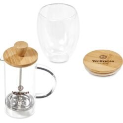 Okiyo Aibo Glass & Bamboo Coffee Set