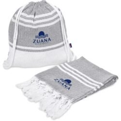 US Basic Santa Cruz Cotton-Rich Beach Towel & Drawstring Bag