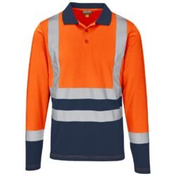 GS-AL-293-A-O_1024X1024 Long Sleeve Surveyor Two-Tone Hi-Viz Golf Shirt