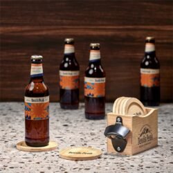 Okiyo Kanpai Bamboo Coaster & Bottle Opener Set