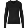 Ladies Long Sleeve Peru V-Neck Jersey - Black