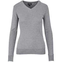 Ladies Long Sleeve Peru V-Neck Jersey - Grey