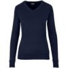 Ladies Long Sleeve Peru V-Neck Jersey - Navy