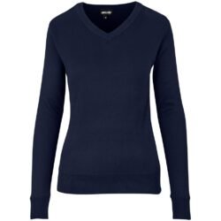 Ladies Long Sleeve Peru V-Neck Jersey - Navy