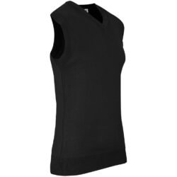 Mens Sleeveless Peru V-Neck Jersey - Black