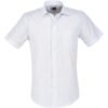 Mens Short Sleeve Huntington Shirt - White Light Blue