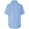 Mens Short Sleeve Micro Check Shirt - Light Blue