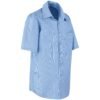 Mens Short Sleeve Micro Check Shirt - Light Blue