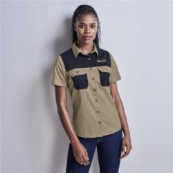 Ladies Short Sleeve Serengeti 2-Tone Bush Shirt