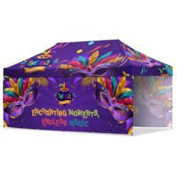 Coated Steel Sublimated Gazebo 6m x 3m -  2 Long Full-Wall Skins