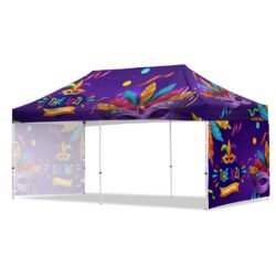 Coated Steel Sublimated Gazebo 6m x 3m - 2 Short Full-Wall Skins