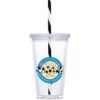 Malibu Double-Wall Plastic Tumbler & Straw - 470ml
