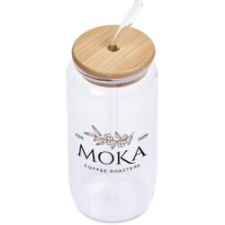 Okiyo Natsu Glass & Bamboo Tumbler & Straw - 500ml