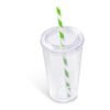 Malibu Double-Wall Plastic Tumbler & Straw - 470ml - Lime