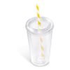 Malibu Double-Wall Plastic Tumbler & Straw - 470ml - Yellow