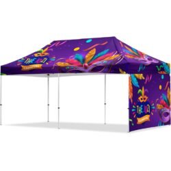 Coated Steel Sublimated Gazebo 6m x 3m -  1 Short Full-Wall Skin
