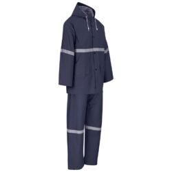 Light Duty Tornado  Hi-Viz Reflective  Rubberised Rainsuit - Navy