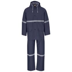 Light Duty Tornado  Hi-Viz Reflective  Rubberised Rainsuit - Navy