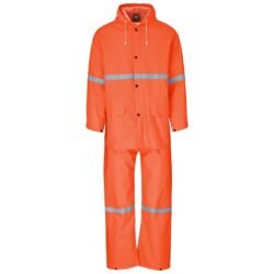 Light Duty Tornado  Hi-Viz Reflective  Rubberised Rainsuit - Orange