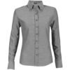 Ladies Long Sleeve Oxford Shirt - Charcoal