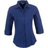BIZ-3625-BU_1024X1024 Ladies 3/4 Sleeve Manhattan Striped Shirt - Blue