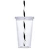 Malibu Double-Wall Plastic Tumbler & Straw - 470ml