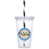 Malibu Double-Wall Plastic Tumbler & Straw - 470ml