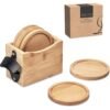Okiyo Kanpai Bamboo Coaster & Bottle Opener Set